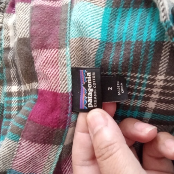 Patagonia Womans Fjord Flannel Organic Cotton Button Down Long Sleeve 2 Xs - Picture 4 of 8